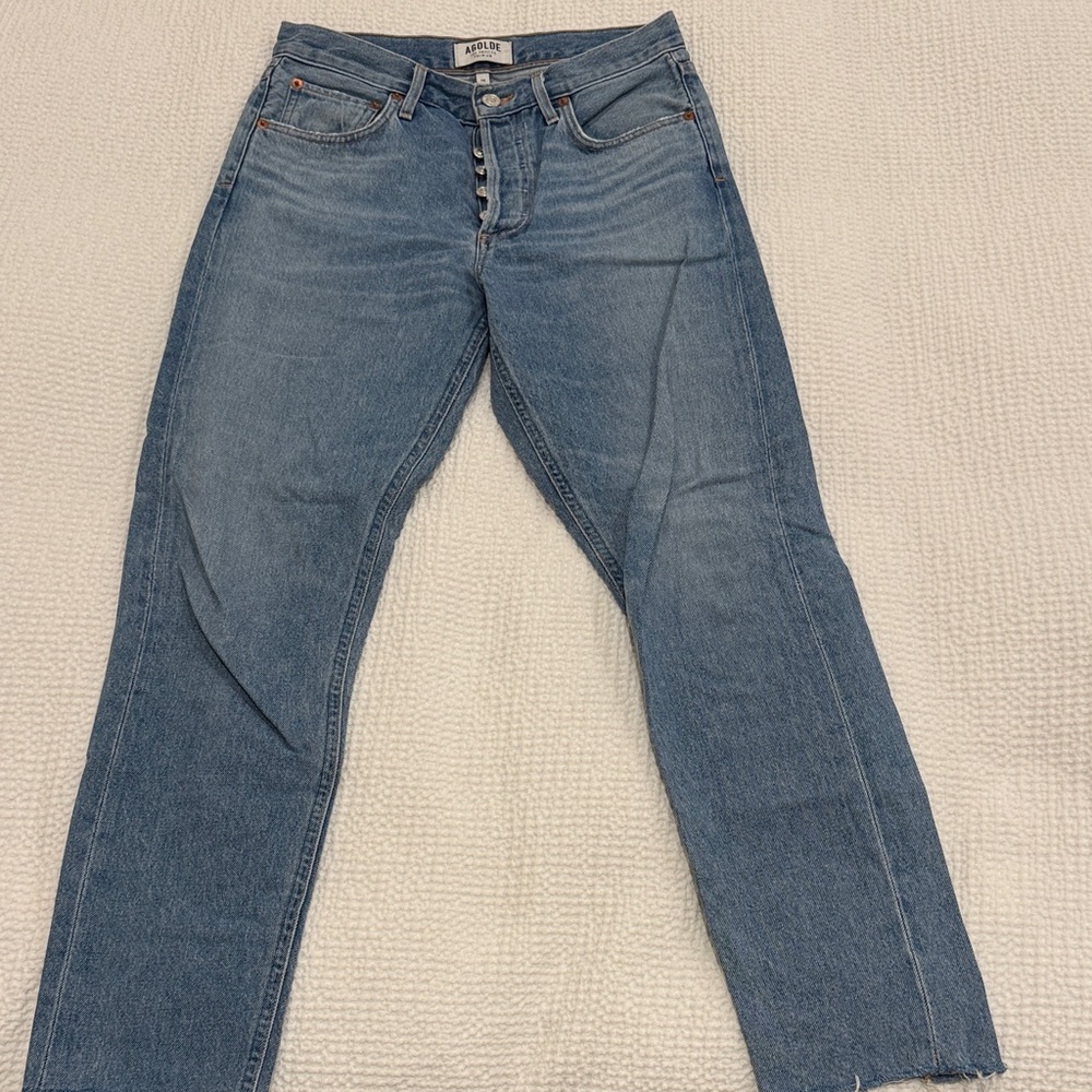 Agolde Women's Blue Straight Leg Jeans